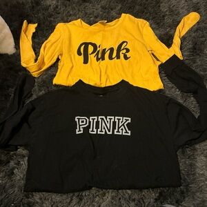 PINK Victoria's Secret women’s ' Yellow and Black Long Sleeve Tops